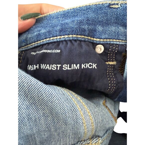 7 FOR ALL MANKIND High Waist Slim Kick Blue Jeans Size 23 - Picture 5 of 11